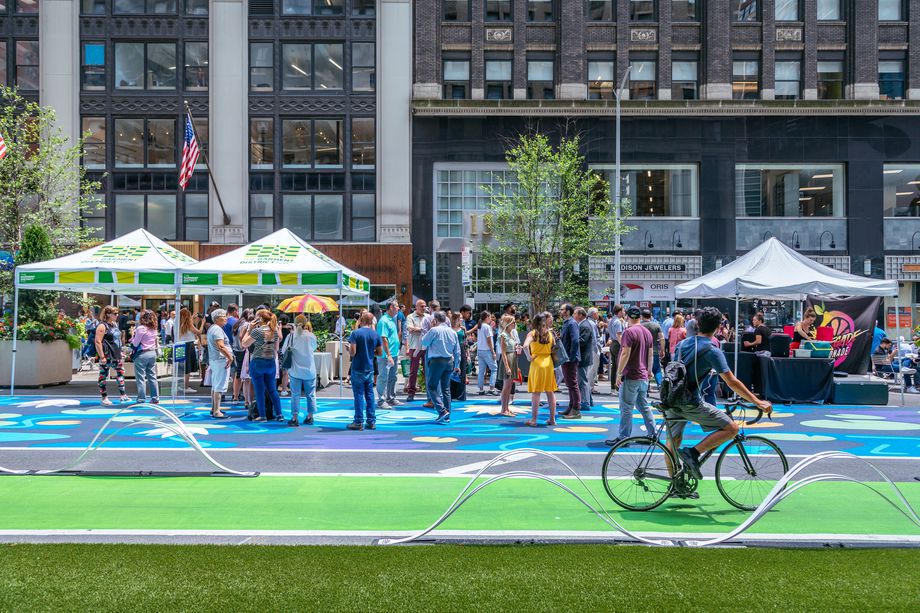Part of Broadway becomes an urban garden for the summer