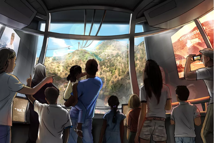 Warner Brothers pitches LA on an aerial tram to the Hollywood Sign